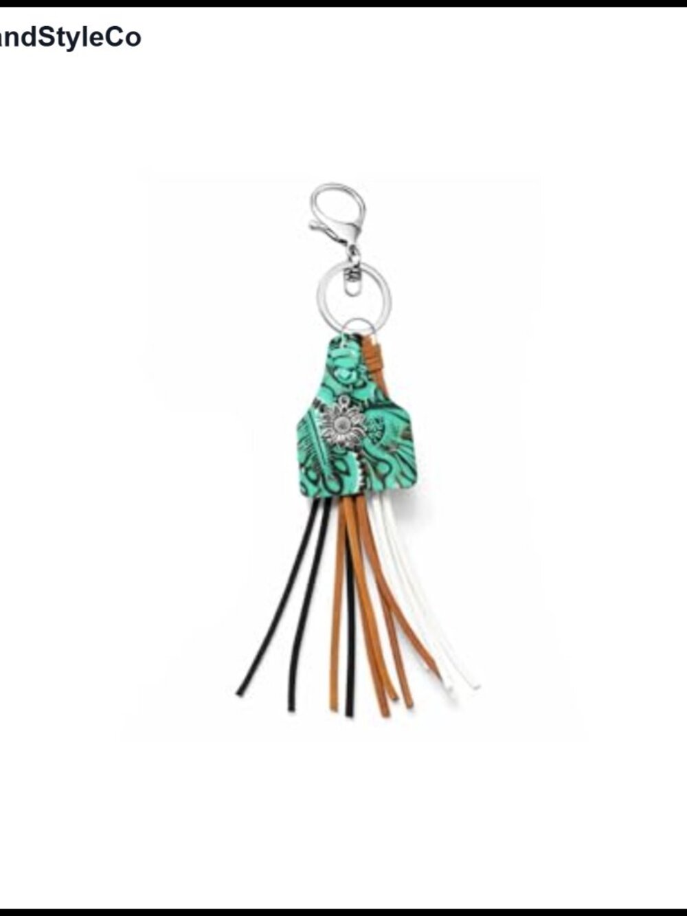 Turquoise Tassel Bag Charm Western Boho Purse Keychain